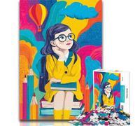 Puzzles Thinking Girl 1000 Piece Jigsaw Puzzles for Adults Gifts,is Ideal As A Gift for The Whole Family Suitable for And 14 50x75cm