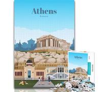 Puzzles Travel to Athens 1000 Piece Jigsaw Puzzles for Teenagers,Birthday Present, Gifts, Wall Art for And Age 14 Years Up 75x50cm