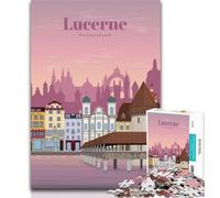 Puzzles Travel to Lucerne 1000 Piece Jigsaw Puzzles for Teenagers,Birthday Present, Gifts, Wall Art for And Age 14 Years Up 26x38cm