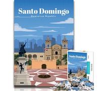 Puzzles Travel to Santo Domingo Puzzles 1000 Pieces for Adults,Educational Games Home Decoration Deal As Gifts for The Whole Family 26x38cm