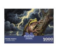 Puzzles Tree Frog 1000 Piece Challenge Game for Adults,Thunderstorm Forest Impossible Jigsaw Puzzles 1000 Piece Educational Game Home Decoration 38x26cm/1000pcs