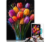 Puzzles Tulip Oil Painting Jigsaws Puzzles 1000 Pieces for Adults Gifts,Toys Educational Games Stress Relieving Unique Home Decor And Gifts 26x38cm