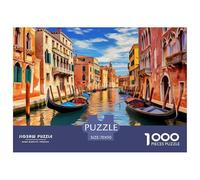 Puzzles Venice Canal View 1000 Piece Challenge Toy for Adults,Travel Landscape Impossible Jigsaw Puzzle 1000 Piece Educational Game for Adults Or Families 70x50cm/1000pcs