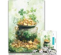 Puzzles Watercolor Four-leaf Clover Puzzles 1000 Pieces for Teenagers,Learning Educational Toys Family Games Birthday Present, Gifts 50x75cm