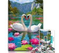 Puzzles White Swan Jigsaw Puzzle 1000 Pieces for Adults,for Age 14+ Impossible Game Best Gift for Adults And Teenagers 26x38cm