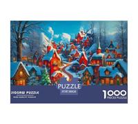 Puzzles Winter Village 1000 Pieces Puzzles Puzzles for Adults Challenging Puzzles Fairy Tale Town for Adults Gifts Home Decoration 38x26cm/1000pcs
