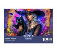 Puzzles Witch 1000 Piece Jigsaw Educational Games Halloween Theme Decoration Puzzle Gifts for Men for Both Adults And Children 38x26cm/1000pcs