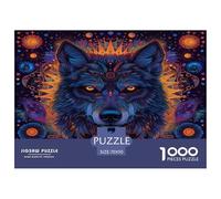 Puzzles Wolf 1000 Pieces Challenge Game for Adults,Colorful Patterns Impossible Jigsaw Puzzles 1000 Pieces Educational Games Home Decoration 70x50cm/1000pcs