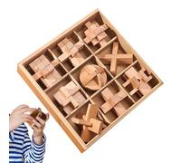 Puzzles Wooden - Interlocking Unlock Jigsaw Assembling Set, Educational Brain Training Toy, Kids Logic Game | Wooden Puzzle Kit for Birthday Stuffer Stocking Classroom Travel School Use Boys Girls
