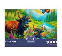 Puzzles Yak 1000 Pieces for Adults Jigsaw Educational Games Cattle on The Plateau Decoration Puzzle Ladies' Gifts for Both Adults And Children 38x26cm/1000pcs
