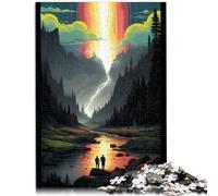 Puzzles Yellowstone National Park USA 1000 Piece Of Puzzle For Adults Wooden Jigsaw with Fully Interlocking & Randomly Shaped Pieces（50x75cm）