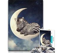 Puzzles Zebra on The Moon Jigsaw Puzzle 1000 Pieces for Adults,for Age 14+ Impossible Game Best Gift for Adults And Teenagers 50x75cm