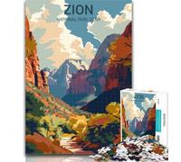 Puzzles Zion National Park Puzzles 1000 Pieces for Adults,Educational Games Home Decoration Deal As Gifts for The Whole Family 26x38cm