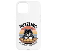 Puzzling Makes Me Less Murdery Funny Puzzle Men Women Case for iPhone 15