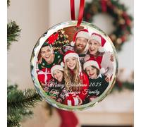 Puzzlo Personalised Christmas Bauble with Photo for Family, Custom Memorial Christmas Ornaments for Tree Decorations 2025, Unique First Home Xmas Decor Ideas for Parents, Dad, Mum, Baby, Kids