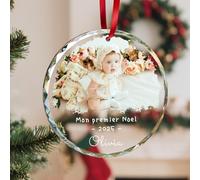 Puzzlo Personalised Christmas Baubles for Babies, Custom Baby’s First Bauble 2025 with Picture, Photo Baubles for Christmas Tree Decorations, Customised Decor for Baby Boy, Baby Girl