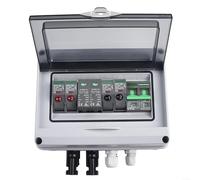 PV Combiner Box, 2 In 1 Out 550V IP65 Waterproof Solar Power Distribution Box for Over-Voltage and Over-Load Protectsion Residential Rooftop PV Systems