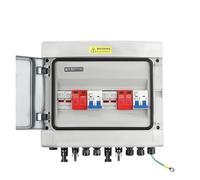 PV Combiner Box DC 500V 2 Input Output Solar Photovoltaic With Surge Lightning Protection Fuse MCB SPD Waterproof IP65(DC MCB 16A)