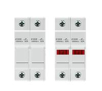 PV Fuse One Set 2P Parallel DC Holder 10 * 38mm High Voltage Solar PV 1000V 6A-32A Base Photovoltaic System Protection Protector gpV(15A,EAPV-32-2P)