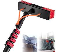 PV Solar Panel and Window Cleaning Poles, Window Cleaning Kit.Expandable Telescopic Pole Water Jet Brush Cleaner,35cmbrushhead-6M/20FT