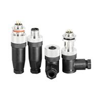 PVASROQWM M12 Elbow Sensor Connector 5 PCS - Waterproof 4/5/8/12 Pin Male & Female Aviation Plug & Socket with Screw Threaded Coupling Type A(M12-female 4pin,20 PCS)