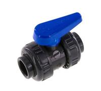 PVC 2-way Ball Valve True Union 20 mm Socket EPDM