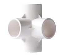 PVC 4-Way Elbow 20mm,25mm,32mm,40mm,50mm Metric Solvent Weld Pressure Pipe Fitting Pipe Connector Aquarium Pond Pool Garden DIY(White,25mm)
