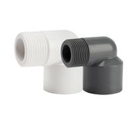 PVC 90° Connector 20 25 32mm to 1/2" 3/4" 1" Equal Reducer Coupling Male Thread Elbow Joint Aquarium Garden Irrigation Fittings(3I4Inch-32mm White,5Pcs)