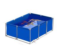 PVC Above Ground Aquarium Pool Pond for Koi Fish and Turtles with Drain Valve and Water Storage Frame - Outdoor Water Feature