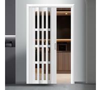 PVC Accordion Folding Sliding Doors - Customizable Room Divider for Office, Hotel, Warehouse - 170x203cm