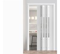 PVC Accordion Sliding Folding Door with Aluminum Alloy Track, Space-Saving Solution for Bedroom, Kitchen, Laundry, Bathroom