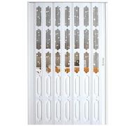 PVC & Acrylic Folding Sliding Barn Door - Space-Saving Multifold Interior Door for Kitchen Pantry Bedroom Bathroom & Office - Available in 24-70 Inch Sizes Elegant White Finish