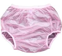 PVC Adult Pull on Plastic Pants,Reusable Nappies,Plastic Diaper Pants Cover,Wound Sealing Waterproof Pants,Rubber Incontinence Knickers, Anti-Side Leakage Safety Pants for Women C,XXXL