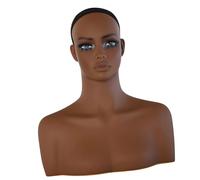 PVC African Americans Styles Wigs Display Head Model with Base for Hats Jewelry and Salon Display Salon Hairpiece Presentation Stand