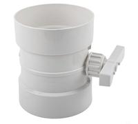 PVC Air Volume Control Valve, Manual Duct Airflow Regulator for Ventilation & Exhaust Systems, Pressure-Resistant, White, Sizes 75-315 mm (Pack of 1)(125mm)