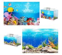 PVC Aquarium Background Decal, 62x30cm Fish Tank Background Pictures, Aquarium Backgrounds Self Adhesive for Saltwater Freshwater Fish Tanks, Ocean Ecology Underwater Theme