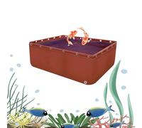 PVC Aquarium Pool with Drain Valve - 0.5mm Thick Canvas for Saltwater Fish Koi Turtles - Temporary Holding Tank 150x100x80cm Easy Setup & Transport