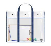 PVC Art Container - Poster Storage Organizer, Foldable Zippered Museum Grade Storage, Extra Large Clear Poster Bag Holder, Transparent Artwork Bag with Handle Pocket Accessories Travel Art Case