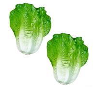 PVC Artificial Lettuce Vegetable for Home Kitchen Decoration, Realistic Design to Enhance Indoor Spaces, Resistant to Wear and Fading Over Time (2pcs)