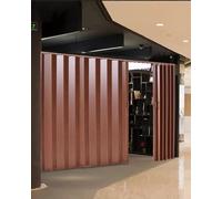PVC Bi-Folding Sliding Door Kit for Closet and Cupboard, Easy Roll-Up Screen Gate with Durable Aluminum Alloy Top Track