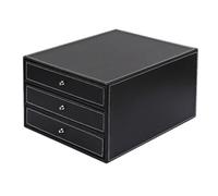 Pvc Black 3 Drawer Desktop Organizer 25 X 33 X 18Cm