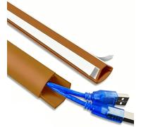PVC Cable Protector Floor Cover, Self-Adhesive Cord Hider for Home, Office & Public Spaces, 1x1.7cm (0.4x0.7in), Tangle-Free Extension Cord Organizer, Color 3