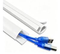 PVC Cable Protector Floor Cover, Self-Adhesive Cord Hider for Home & Office, Tidy Extension Cords, Durable Floor Protector (Color 1, 1x1.7cm/0.4x0.7in)