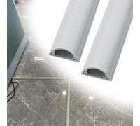 PVC Cable Raceway - Half Round Wire Cover, 10 Pcs, 50cm L x 30mm Outer Width, Ideal for Home, Office, Warehouse, Schools, Cord Management Solution