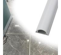 PVC Cable Raceway - Half Round Wire Cover, 10 Pcs, 50cm L x 30mm Outer Width, Ideal for Home, Office, Warehouse, Schools, Cord Management Solution