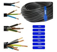 PVC cable reinforced H05VV-F 2-/3-/4-/5-core copper black/white 1m -1000m