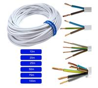 PVC cable reinforced H05VV-F 2-/3-/4-/5-core copper black/white 1m -1000m
