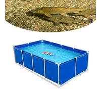 PVC Canvas Above Ground Pond Liners with Steel Frame, Thickened Knife Scraping Cloth, Drain Valve for Koi Turtle Pond, Durable Water Storage Tank