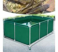 PVC Canvas Above Ground Pond Liners with Steel Frame, Thickened Knife Scraping Cloth, Drain Valve for Koi Turtle Pond, Durable Water Storage Tank