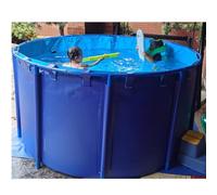 PVC Canvas Above Ground Pool, Thick Collapsible Frame for Irrigation and Water Storage, Easy to Install, Suitable for Aquaculture and Agricultural Use